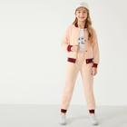 Shein Girls Striped Trim Buttoned Jacket & Pants Set