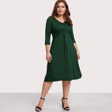 Shein Plus V Neckline Twist Dress