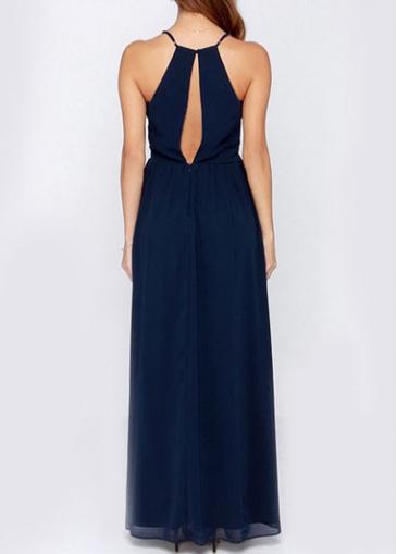 Rosewe Keyhole Back High Waist Maxi Dress