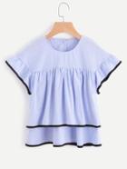 Shein Contrast Trim Layered Button Back Top