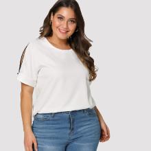 Shein Plus Keyhole Back Split Sleeve Blouse