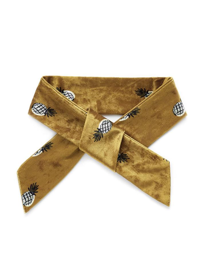 Shein Pineapple Print Velvet Skinny Scarf