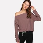 Shein Oblique Shoulder Dolman Sleeve Jumper