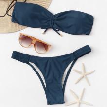 Shein Elastic Side Bandeau Bikini Set