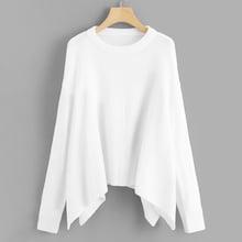 Shein Drop Shoulder Solid Hanky Hem Sweater