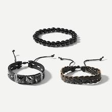 Shein Men Marble Pattern Detail Bracelet Set 3pcs