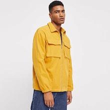 Shein Men Pocket Front Collar Solid Coat