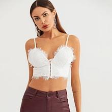 Shein Lace Contrast Cami Crop Top