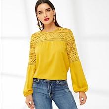 Shein Eyelet Solid Top