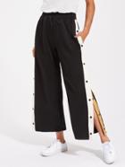 Shein Contrast Snap Button Side Culotte Pants