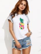 Shein Colorblock Print Short Sleeve T-shirt