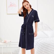 Shein Letter Embroidered Self Tie Wrap Robe