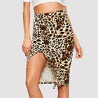 Shein Leopard Print Split Skirt