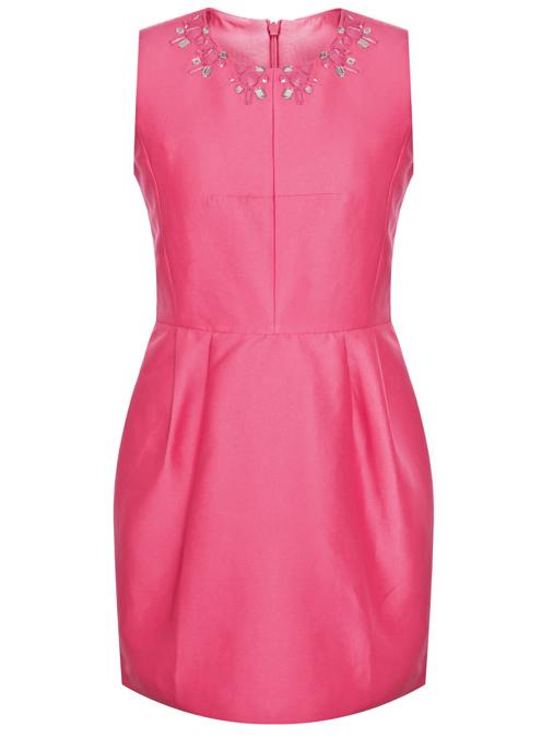 Shein Red Round Neck Sleeveless Beading Dress