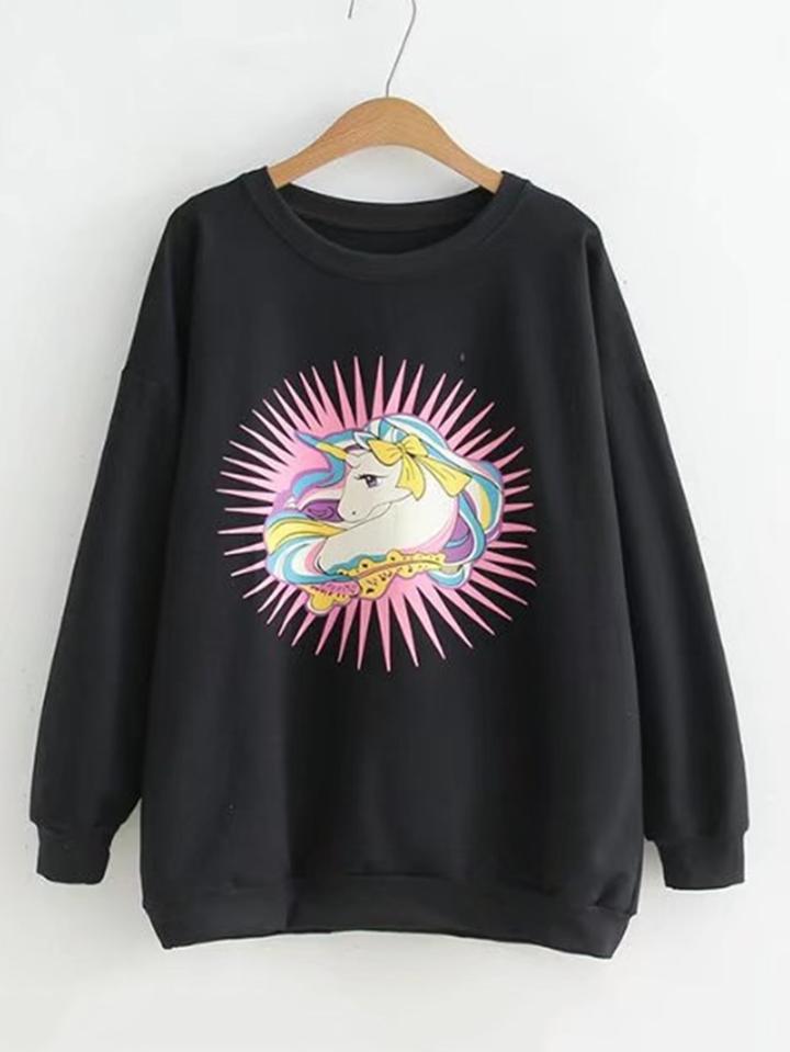 Shein Animal Print Boyfriend Sweatshirt