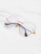 Shein Clear Lens Rimless Oversized Glasses