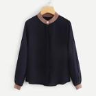 Shein Contrast Trim Button Front Blouse