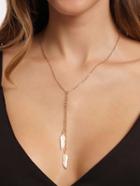 Shein Leaf Pendant Link Necklace