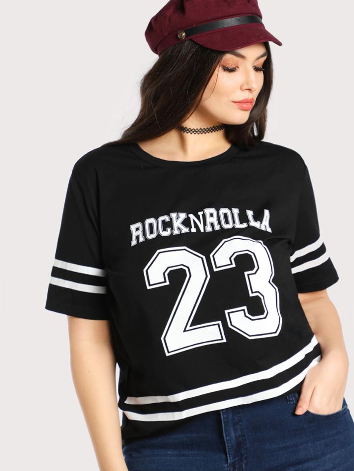 Shein Varsity Print T-shirt