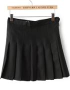 Shein Black High Waist Pleated Skirt