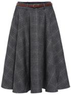Shein Dark Grey Plaid A Line Skirt