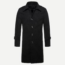 Shein Men Slit Back Solid Longline Coat