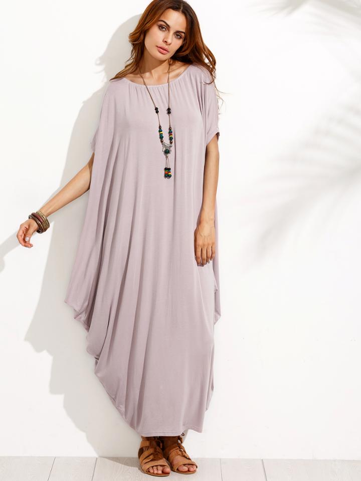 Shein Pale Purple Dolman Sleeve Maxi Dress