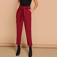 Shein Self Belted Cropped Pants