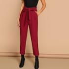 Shein Self Belted Cropped Pants