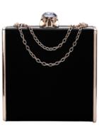 Shein Black Rhinestone Perfume Box Banquet Bag