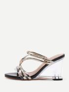 Shein Clear Design Metallic Wedge Sandals