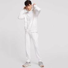 Shein Men Solid Drawstring Hoodie & Pants Set
