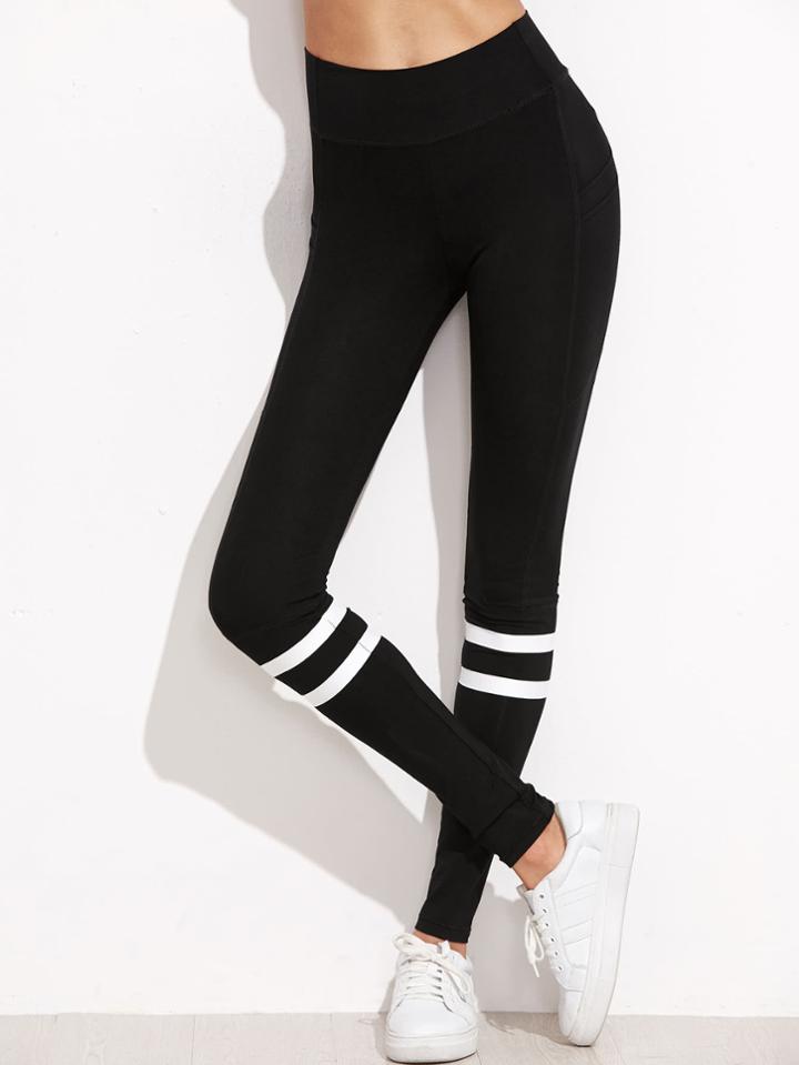 Shein Striped High Waist Leggings