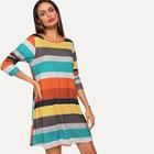 Shein Colorful Striped Knit Dress