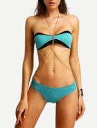 Shein Color Block Bandeau Bikini Set