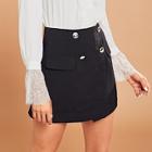 Shein Button & Pocket Front Solid Skirt