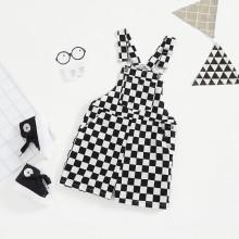 Shein Girls Gingham Print Pocket Pinafore Dress