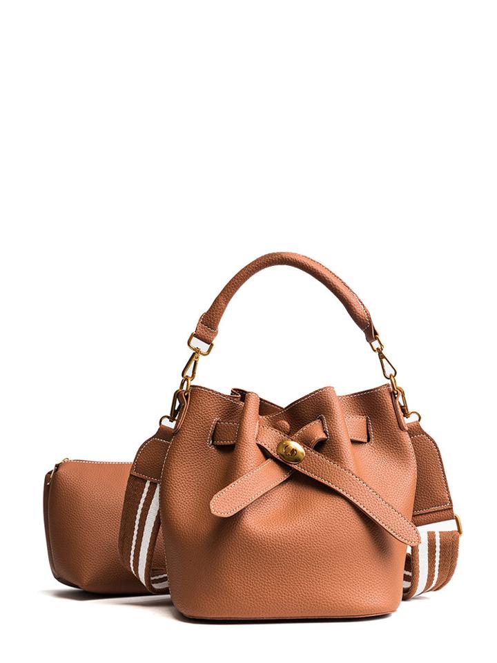 Shein Drawstring Design Pu Combination Bag 2pcs