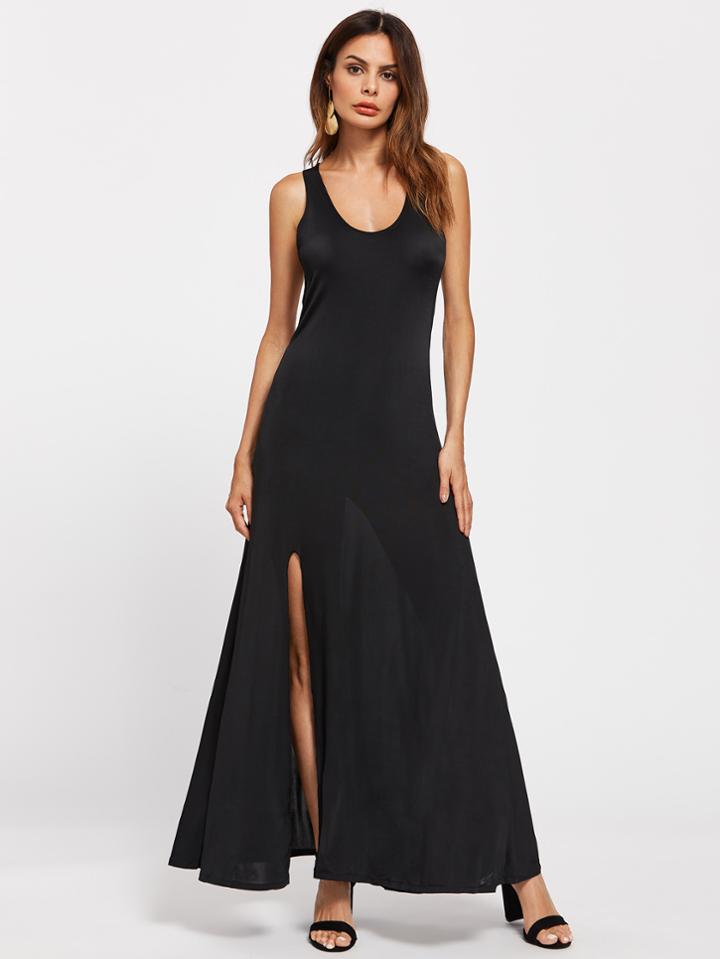 Shein Backless Split Hem Tank Dress