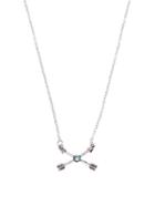 Shein Antique Silver Cross Arrow Turquoise Pendant Necklace