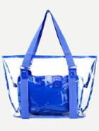 Shein Blue Trim Clear Tote Bag With Make Up Bag