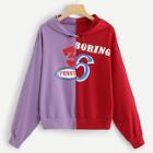 Shein Cut And Sew Graphic Hoodie