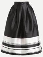 Shein Contrast Wide Stripe Print Box Pleated Skirt
