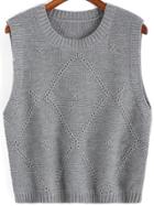 Shein Grey Round Neck Knit Sweater Tank