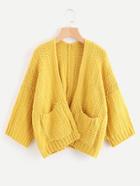 Shein Double Pockets Open Front Sweater