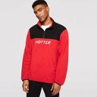 Shein Men Zip Front Two Tone Embroidered Pullover Jacket