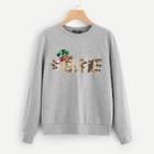Shein Christmas Sequin Letter Sweatshirt