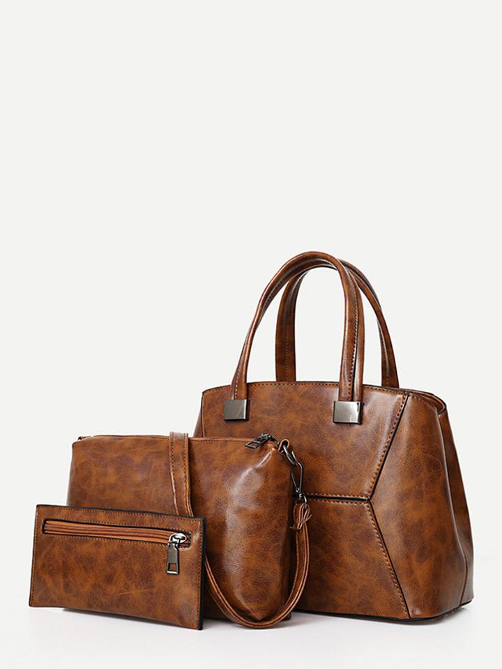 Shein Faux Leather Grab Bag 3pcs