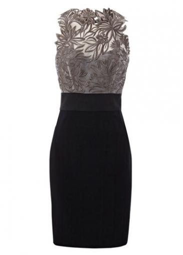 Rosewe Color Block Off The Shoulder Sheath Dress