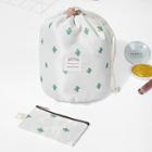 Shein Cactus Print Drawstring Storage Bag With Pouch